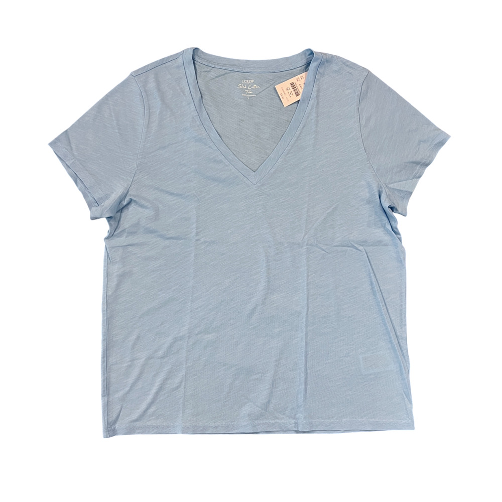 NWT J. Crew Daydream Light Blue Short-Sleeve Vintage Cotton V-Neck Tee